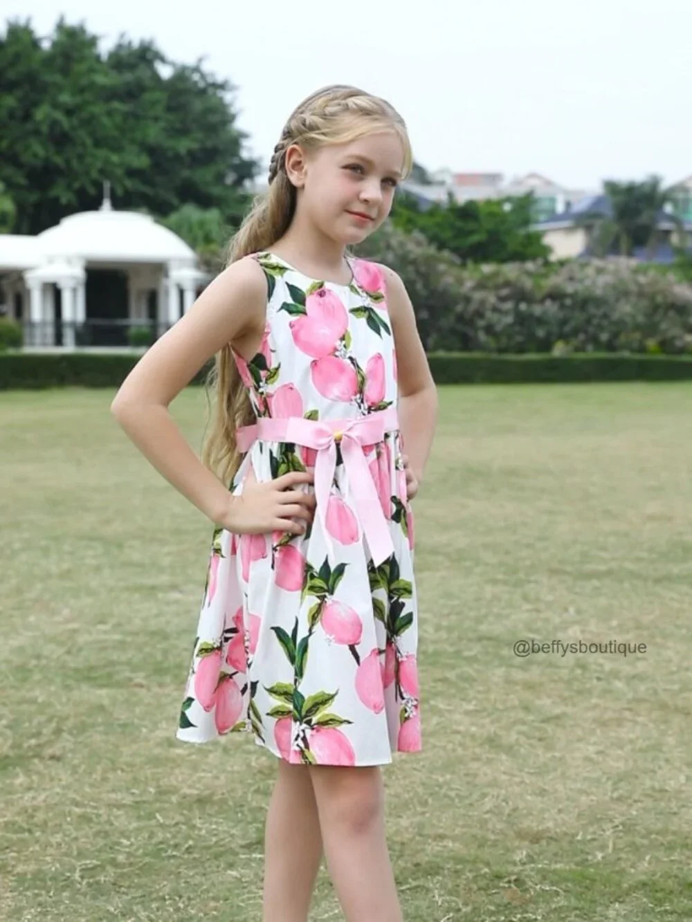 Girls Floral Cotton Peasant Sundress Summer Sleeveless Casual